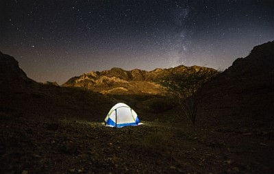 camping in desert